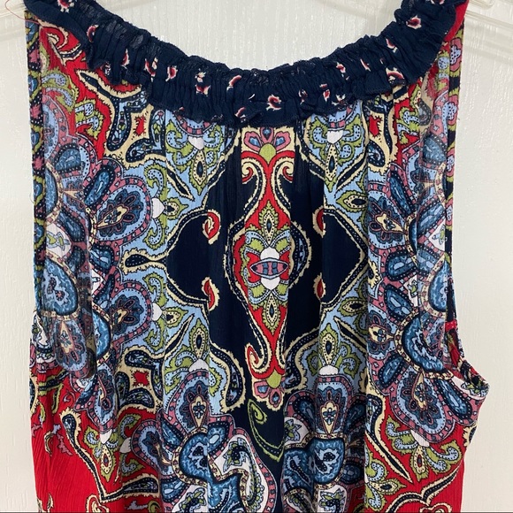 Women’s Bila Tank Top Sz Small Red/Blue Paisley - Picture 4 of 4